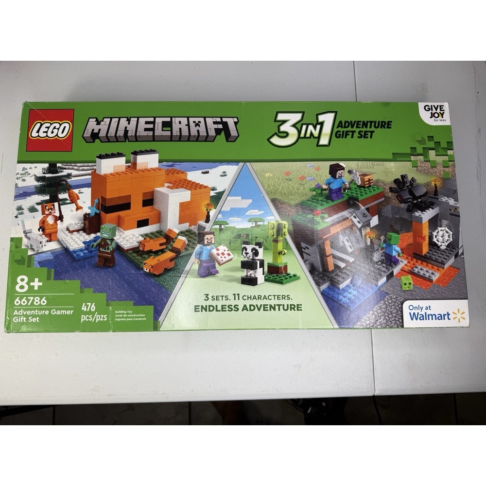 LEGO Minecraft Adventure Gift Set 66786, 3 Sets In 1 Box (21166/21178/30672) NEW